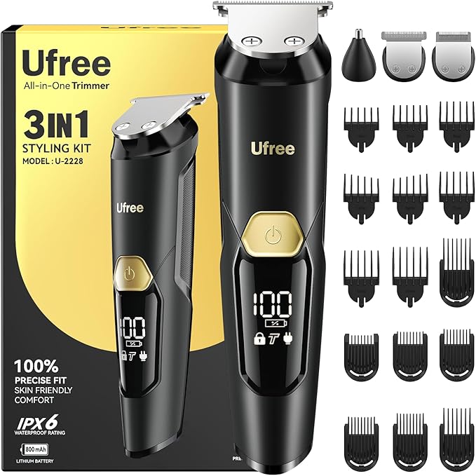 Ufree 3-in-1 Beard Trimmer Kit for Men